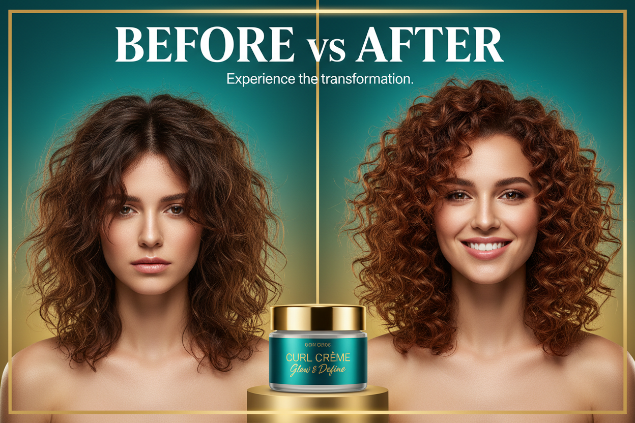 Curl Defining Cream – Frizz-Free Hydrating Leave-In Styling Cream for Curly & Wavy Hair